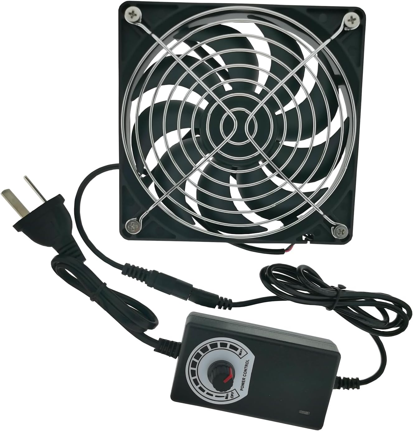 120Mm Fan, Big Airflow 120Mmx25Mm Computer Fan,Variable Speed Controller, Strong Airflow AC 100V to 240V for Receiver LED Lights Amplifier DVR Playstation Component Cooling image number 3