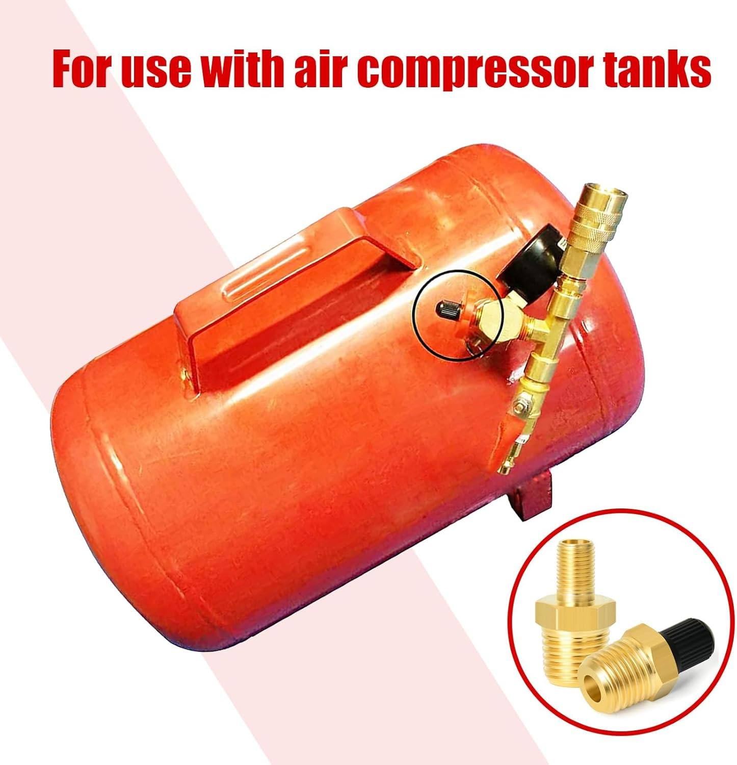 4 Pieces Tank Valve, Standard Valve Core with 1/4'' NPT Male Threads, Anti-Corrosion Brass Fill Valve with Sealing Cap, Air Compressor Air Tank Fill Valves Tool Fittings image number 4