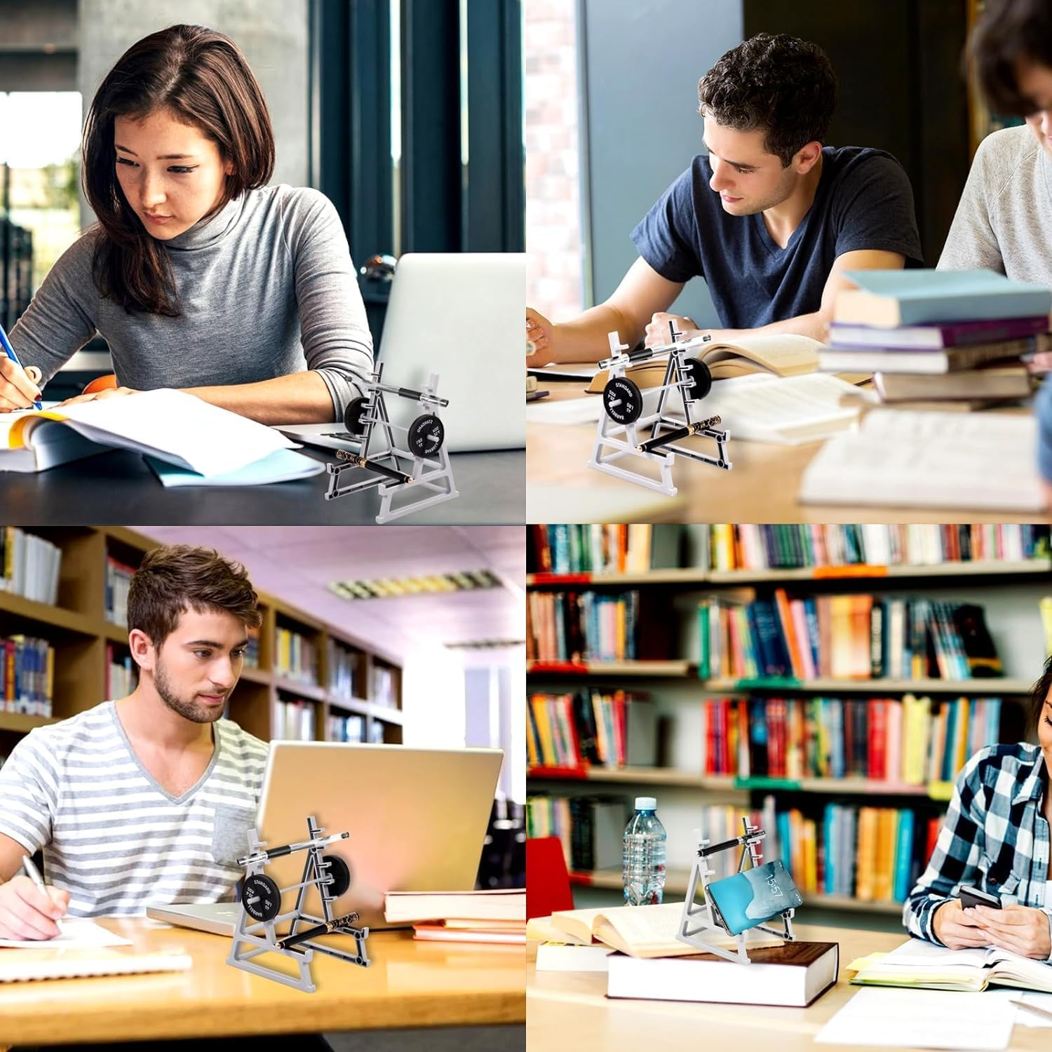 Funny Barbell Squat Rack Pen Holder - Mini Desk Organizer and Ornament image number 5