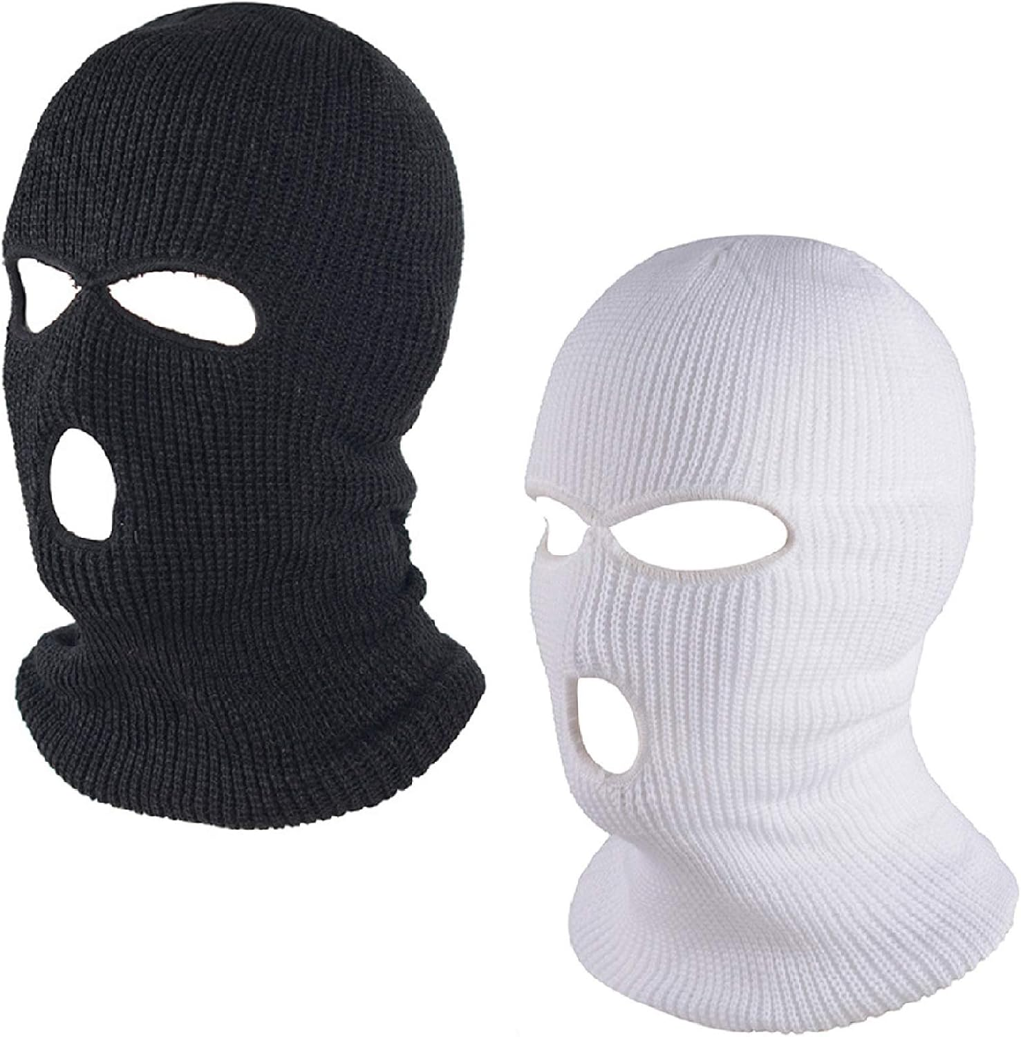 3 Hole Winter Knitted Mask, Outdoor Sports Full Face Cover Ski Mask Warm Knit Balaclava for Adult