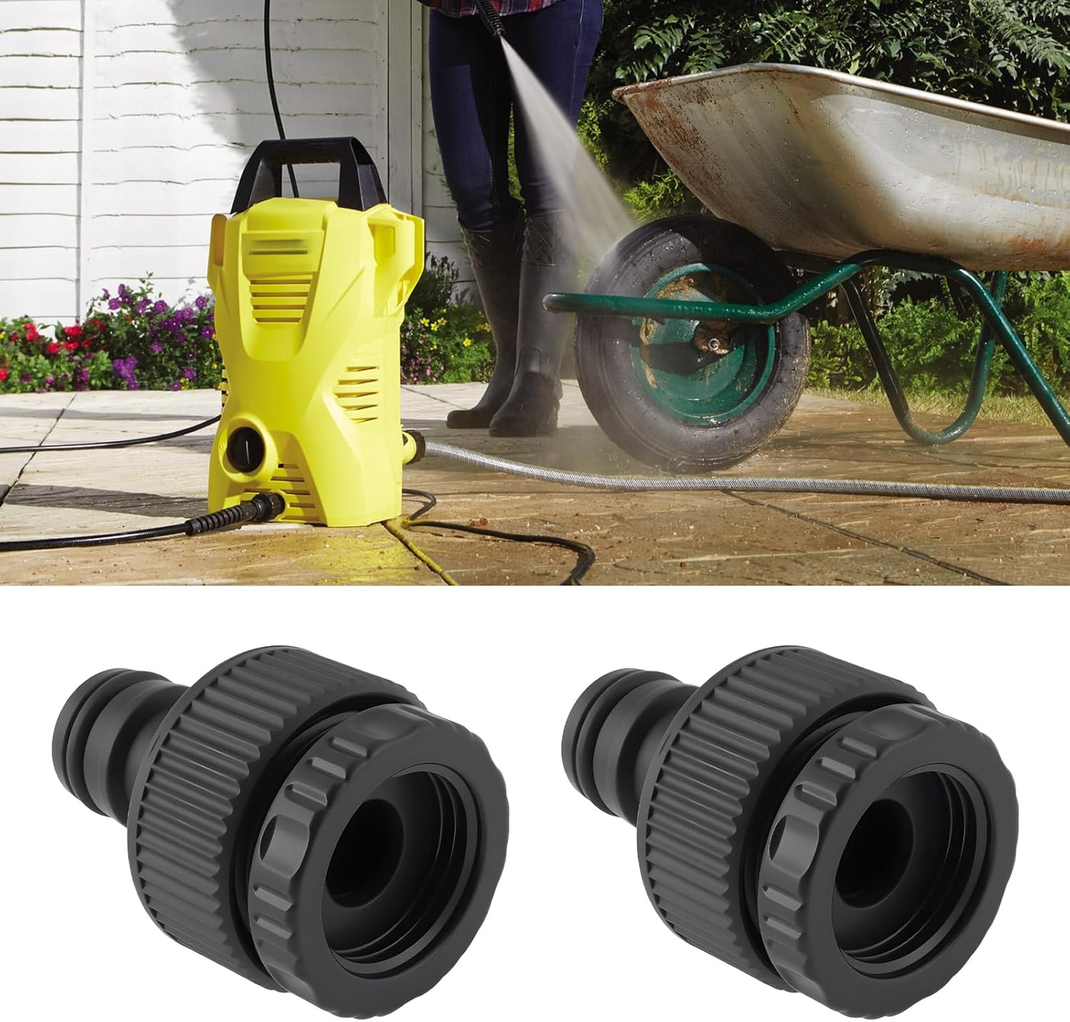 Emsea 2Pcs Hose Pipe Connector 6.465-031.0 Compatible with Karcher K2 K3 K4 K5 K7 Pressure Washer image number 3