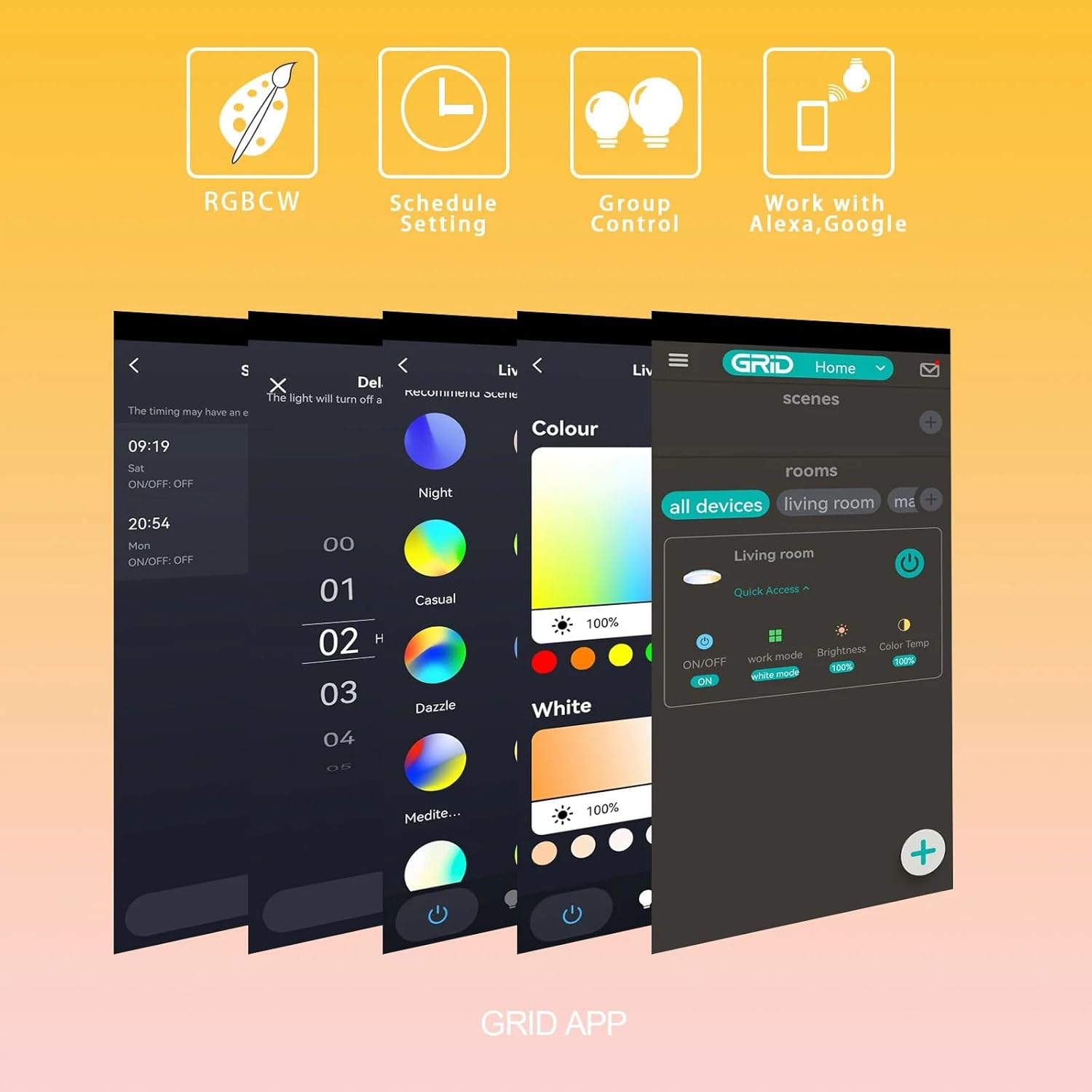 7Pandas PAR38 LED Color Changing Flood Light Bulb with Remote Control, 60W Equivalent 950LM, Dimmable RGB Colored Light Bulbs Compatible with Alexa & Google Assistant, 2Pack image number 5