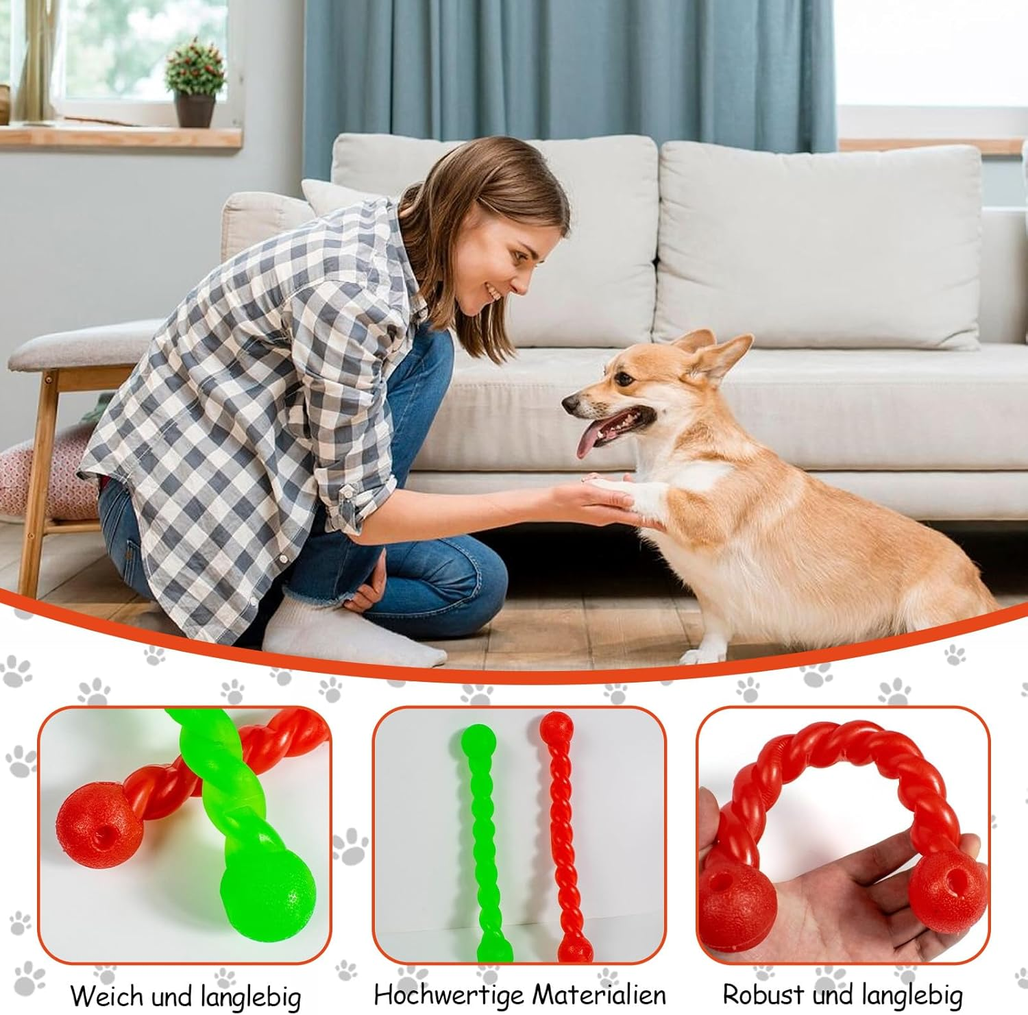 MOAZIFI Chew Toy Dog Throw Toy image number 6