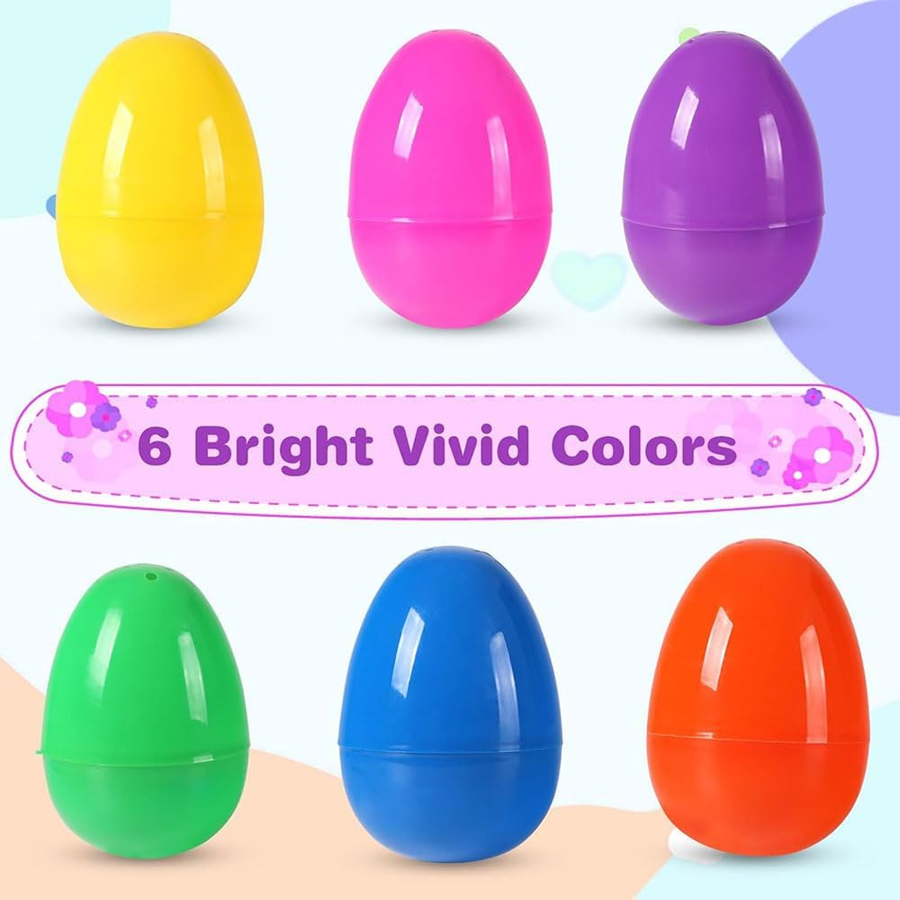Aufondof 30 Pack Colorful Easter Eggs, 1.57" X 2.36" Plastic Easter Fillable Eggs for Hunt, Basket Stuffers Fillers, Theme Party Favor Decoration, Classroom Prize Supplies, Assorted Colors