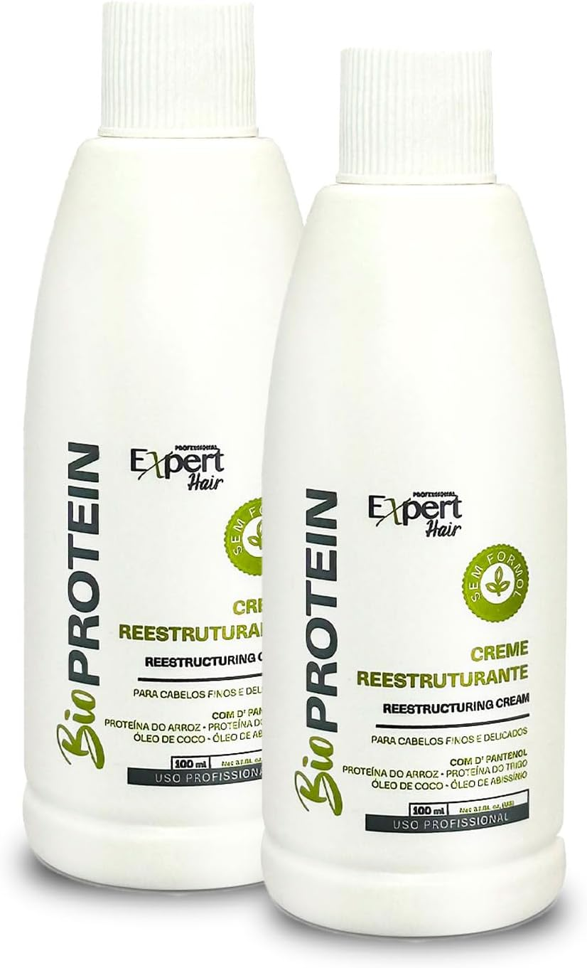 Expert Hair Bio Protein Organic Brazilian Keratin Treatment - Formaldehyde-Free Hair Straightening, Keratina Brasile&ntilde;a, 2X100Ml/6.76Oz image number 1