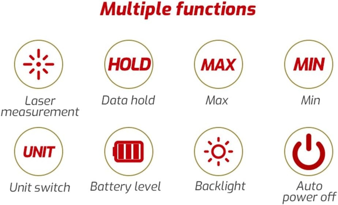 Mingzhe Tachometer Contact & Non-Contact Digital Tachometer Laser Photo Tachometer 3～100000RPM High Accuracy RPM Tachometer Backlit Display Data Hold Auto Power Off image number 3