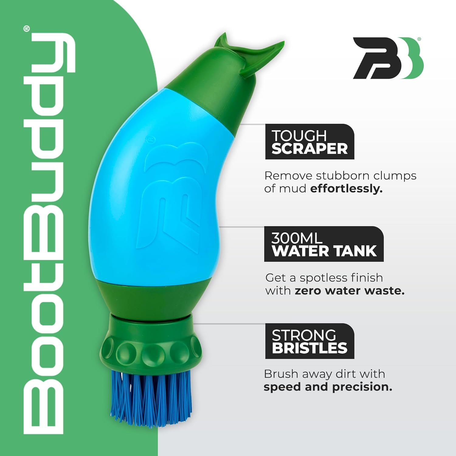Boot Buddy the - Shoe & Boot Cleaner Brush: Scrub Clean Walking & Hiking Boots, Golf Shoes, Football Boots, Wellies & General Outdoor Footwear & Equipment, in Minutes. image number 4