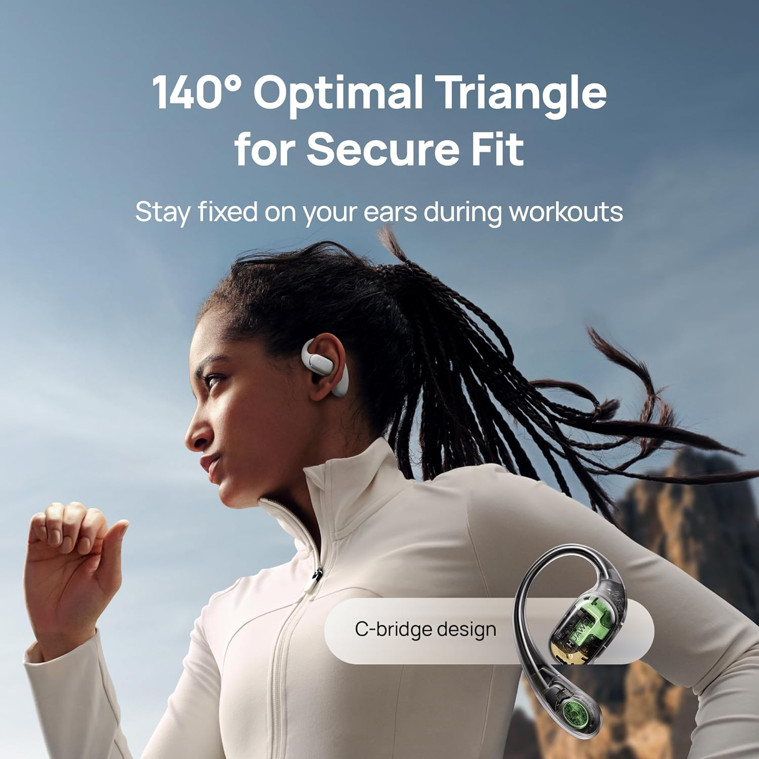 HUAWEI Freearc Open-Ear Earbuds, Secure Fit and Comfort, IP57 Water Resistance, Dynamic Bass, 28 Hours Playtime, Sports Earphones, Headset for Running Workout Driving, Ios & Android, Bluetooth (Gray) image number 2