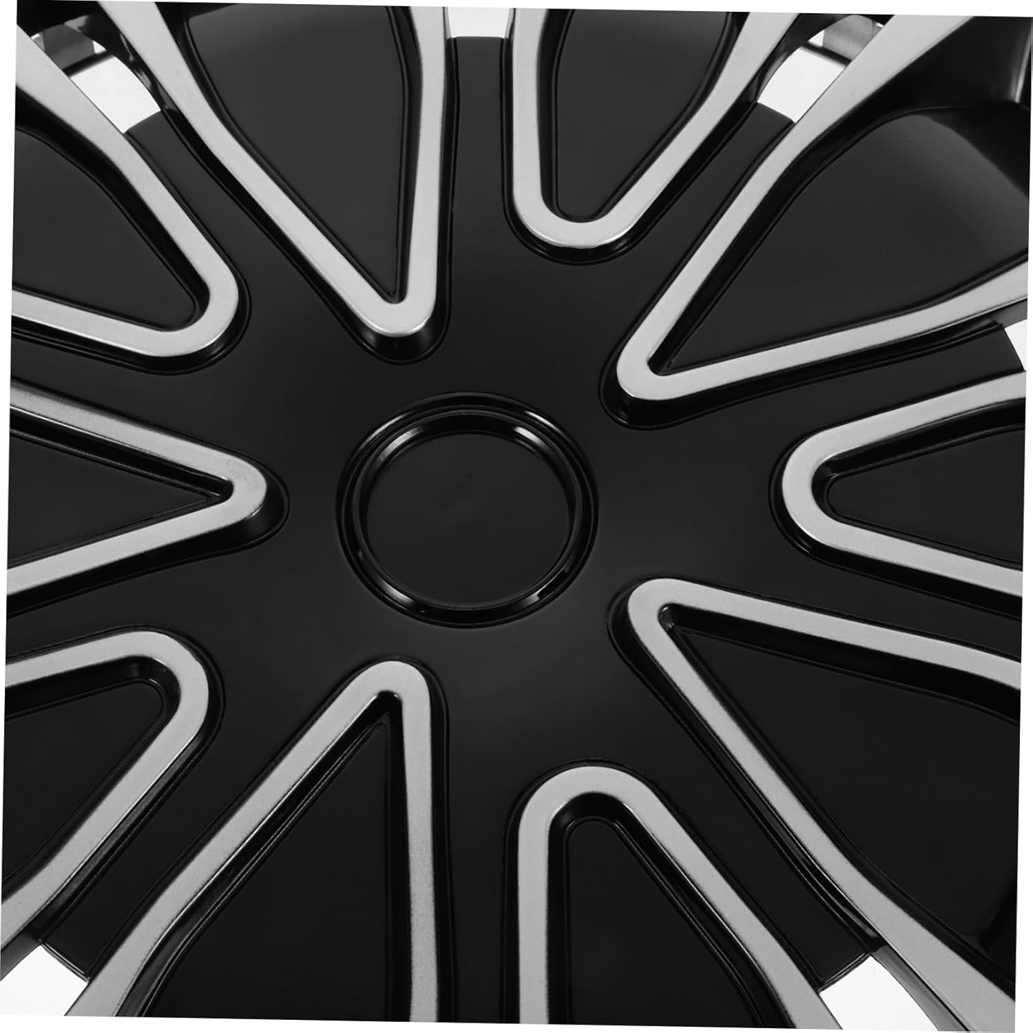 SOPOTUTU Automotive Wheel Hub Covers 18.3-Inch Silver Black Decorative Hubcaps Replacement for Steel Rims Universal Car Wheel Caps Accessories image number 5