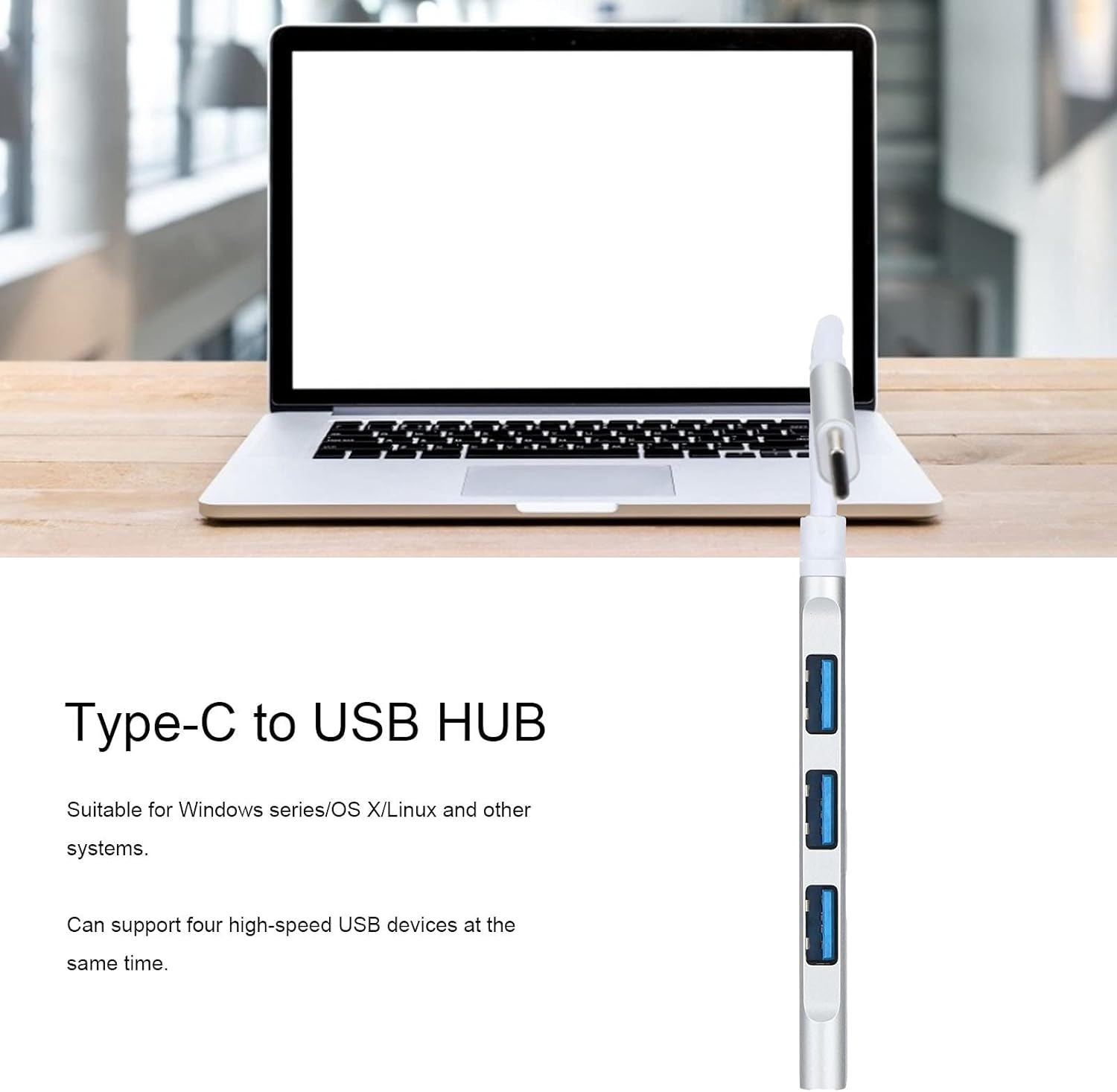 Type-C to USB HUB, Hub Multiport Adapter USB Port Expander USB Type C Hub for Phone for Computer for Laptop image number 1