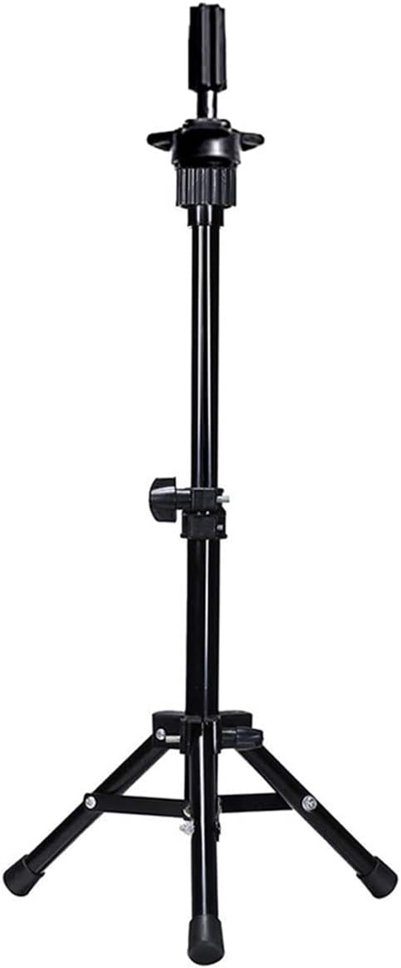 Gorise Mini Adjustable Mannequin Head Stand Tripod Hairdressing Wig Display Stand for Hairdressing Training Black Stainless Steel image number 6