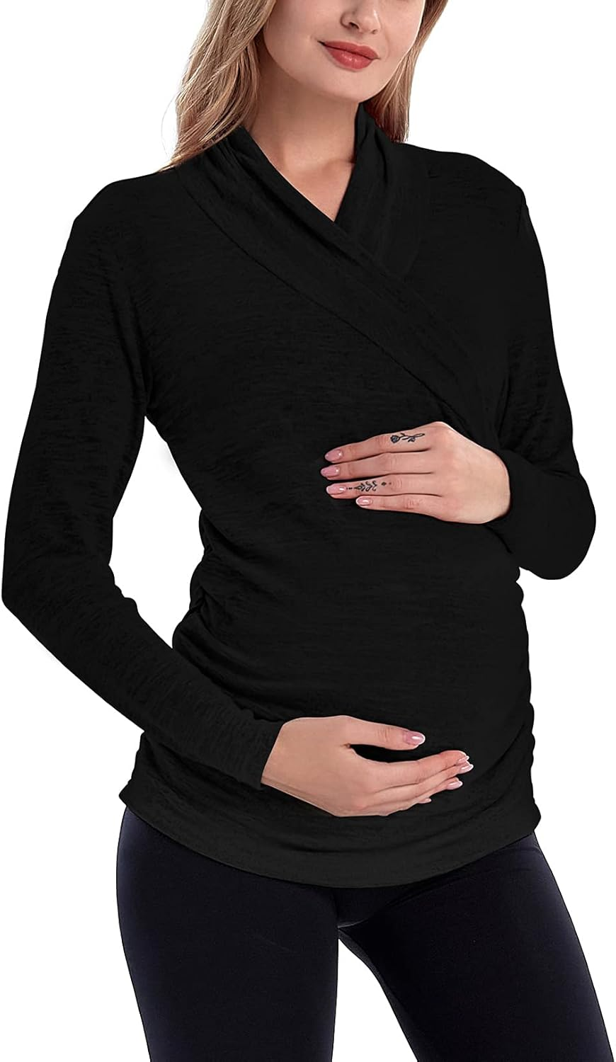 MOMOOD Women'S Maternity Long Sleeve Shirt Top Pregnancy Fashionable Sweater