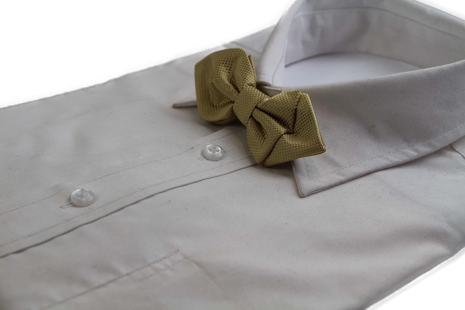 Mens Mustard Yellow Diamond Shaped Checkered Bow Tie image number 1