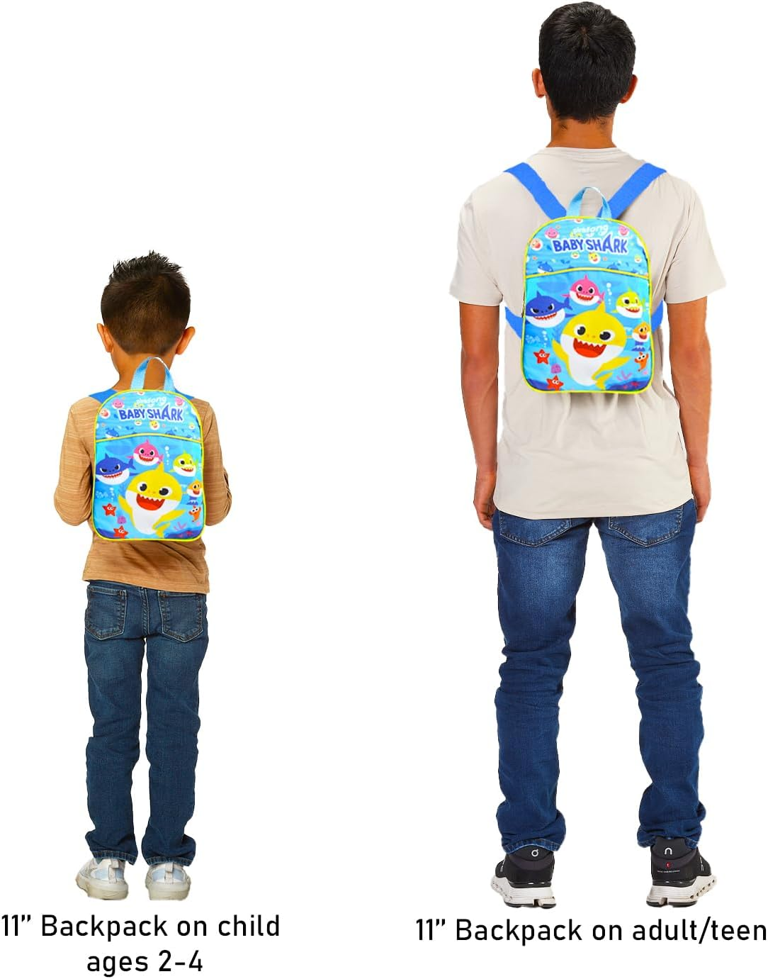 Baby Shark Mini Backpack for Boys Girls Toddler Preschool - Deluxe 11" School Bag with Stickers (Baby Shark School Supplies Bundle) image number 1