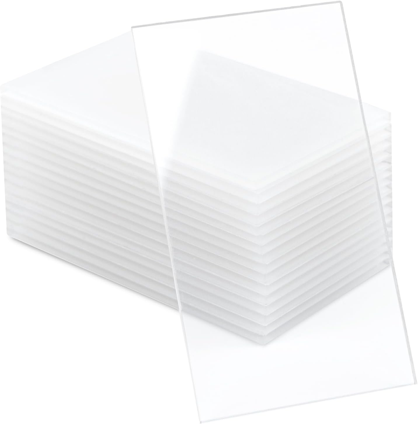 24 Pcs Clear Acrylic Place Cards for Weddings, 3.5" X 2" Rectangle Acrylic Blanks for Acrylic Signs and Table Place Cards, Escort Name Plate for Table Setting, Wedding, Dinner Party (Transparent) image number 3