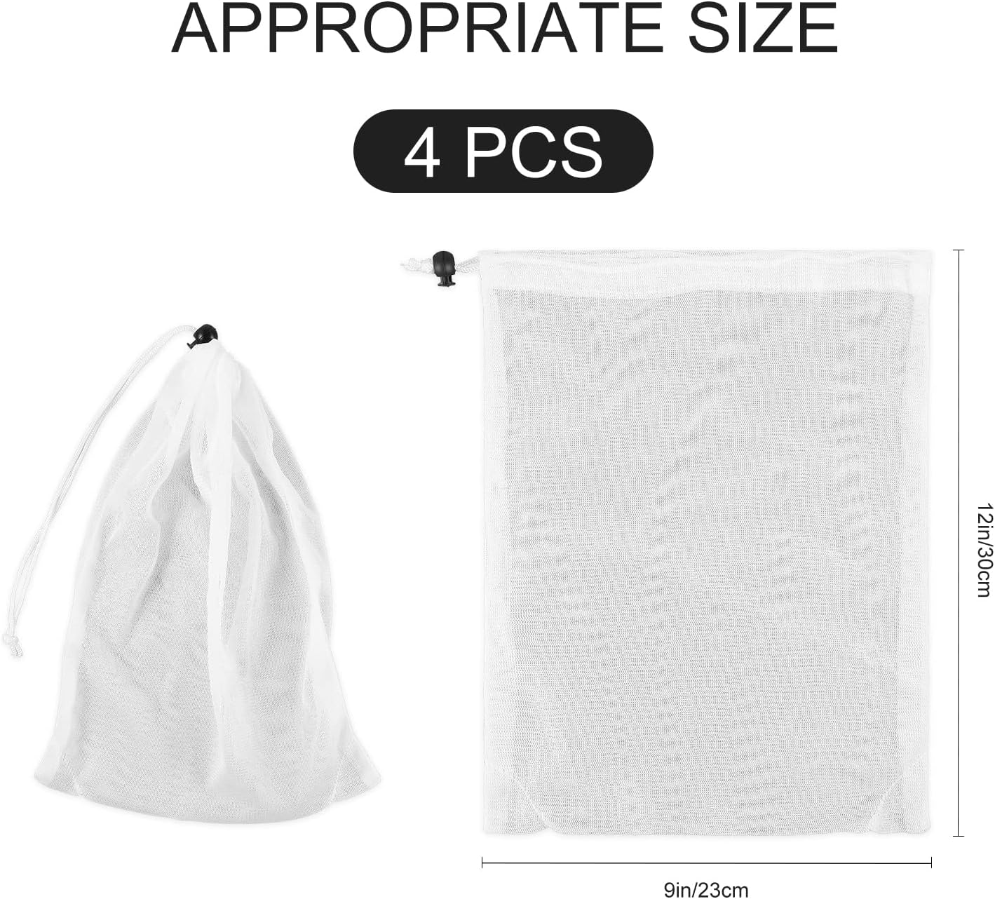LUTER 11.8 X 9 Inch Pool Vacuum Mesh Bag Replacement, 4Pcs Fine Mesh Filter Bag Pool Cleaner Net Fine Mesh Pool Cleaner Leaf Bag for Pool Vacuum Aquariums Ponds image number 2