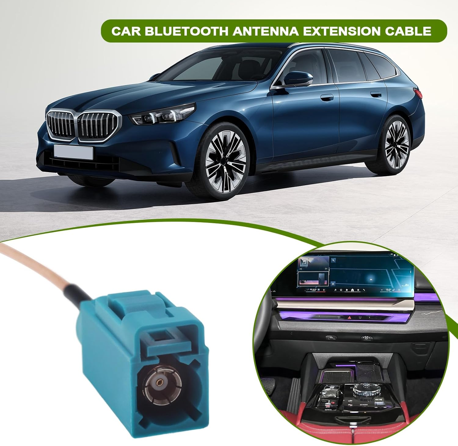 OTOTEC 2Pcs Fakra Antenna Auto Antenna Aerial Bluetooth Wifi Antenna Adapter Cable Compatible with BMW NBT EVO ID4 ID5 ID6 I-Drive Carplay Retrofit image number 5