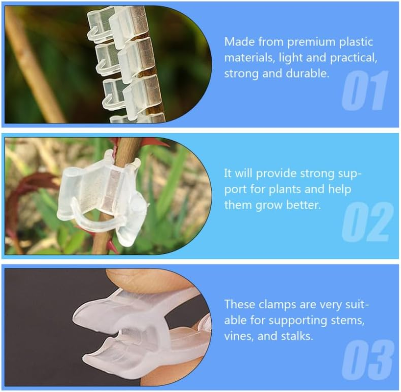 UPKOCH 200Pcs Sturdy Gardening Grafting Clips Plant Clips for Vine Stalks Plant Fixing Clamps image number 5