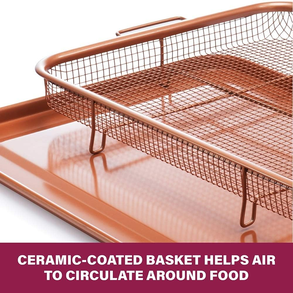 Gotham Steel Nonstick Copper Crisper Tray - AIR FRY in YOUR OVEN - as Seen on TV by Daniel Green