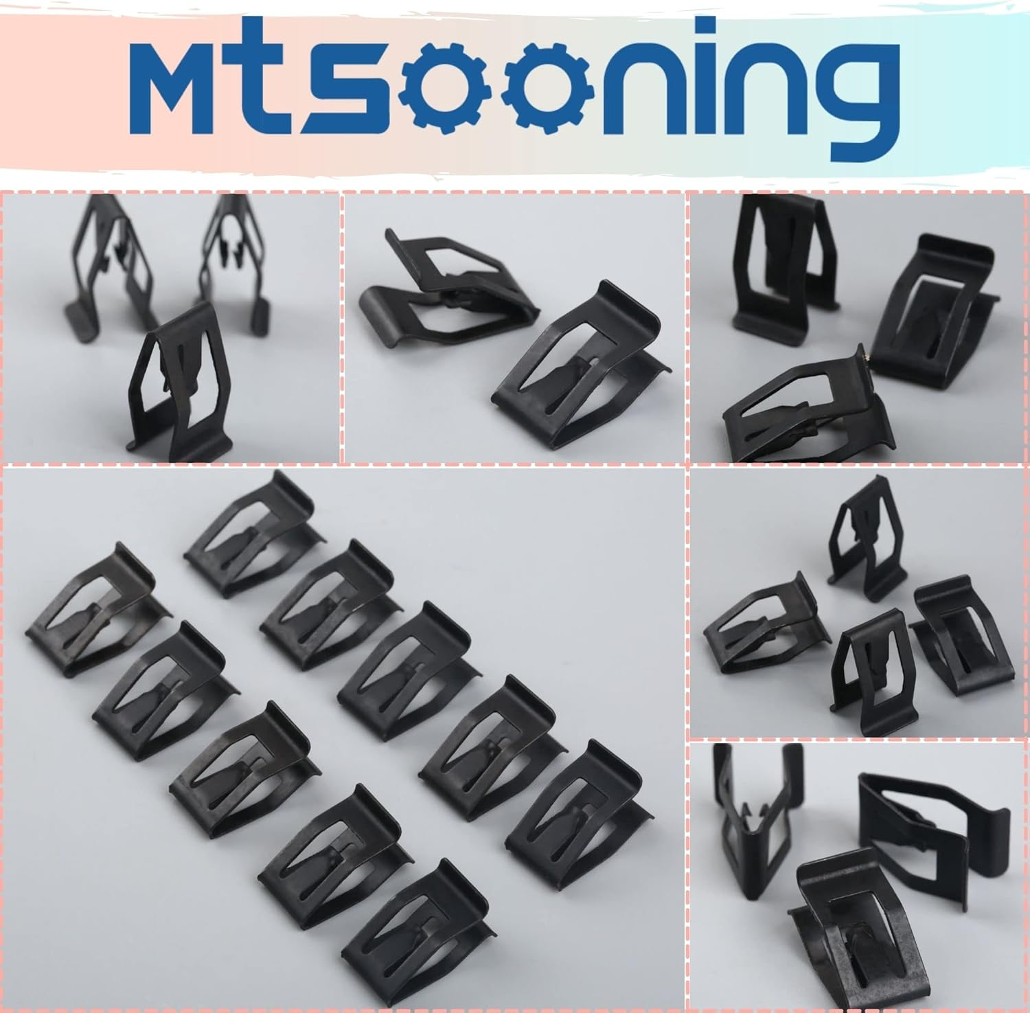 Mtsooning 20PCS Metal Console Trim Clips, Car Front Dash Dashboard Panel Retainer Replacement for Universal Cars Sahara JK Ford Mazda Toyota image number 1