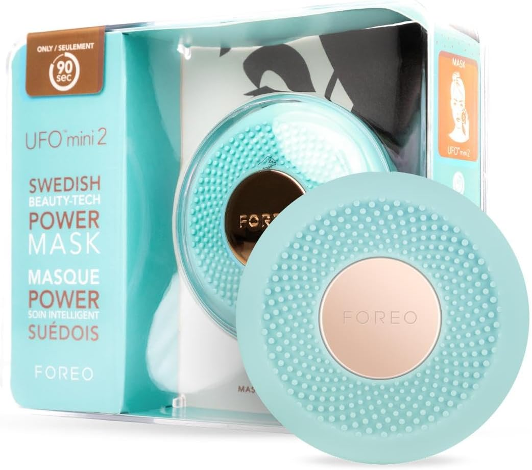 FOREO UFO Mini 2 Face Mask Treatment Complete Facial | Full LED Spectrum & Red Light Therapy for Face | Warming | Face Moisturizer | Dark Spot & Acne Scar Treatment for Face | Nourishing