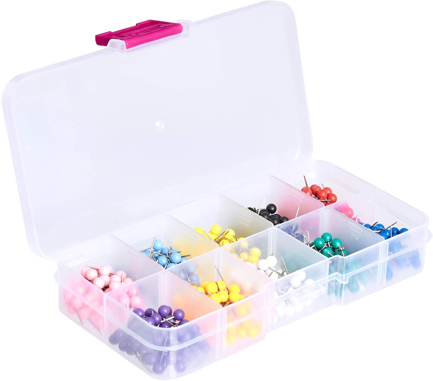 Amazon Basics 3 Millimetres Push Pins Map Tacks 10 Colors (Each Color 60 PCS) - 600-Pack