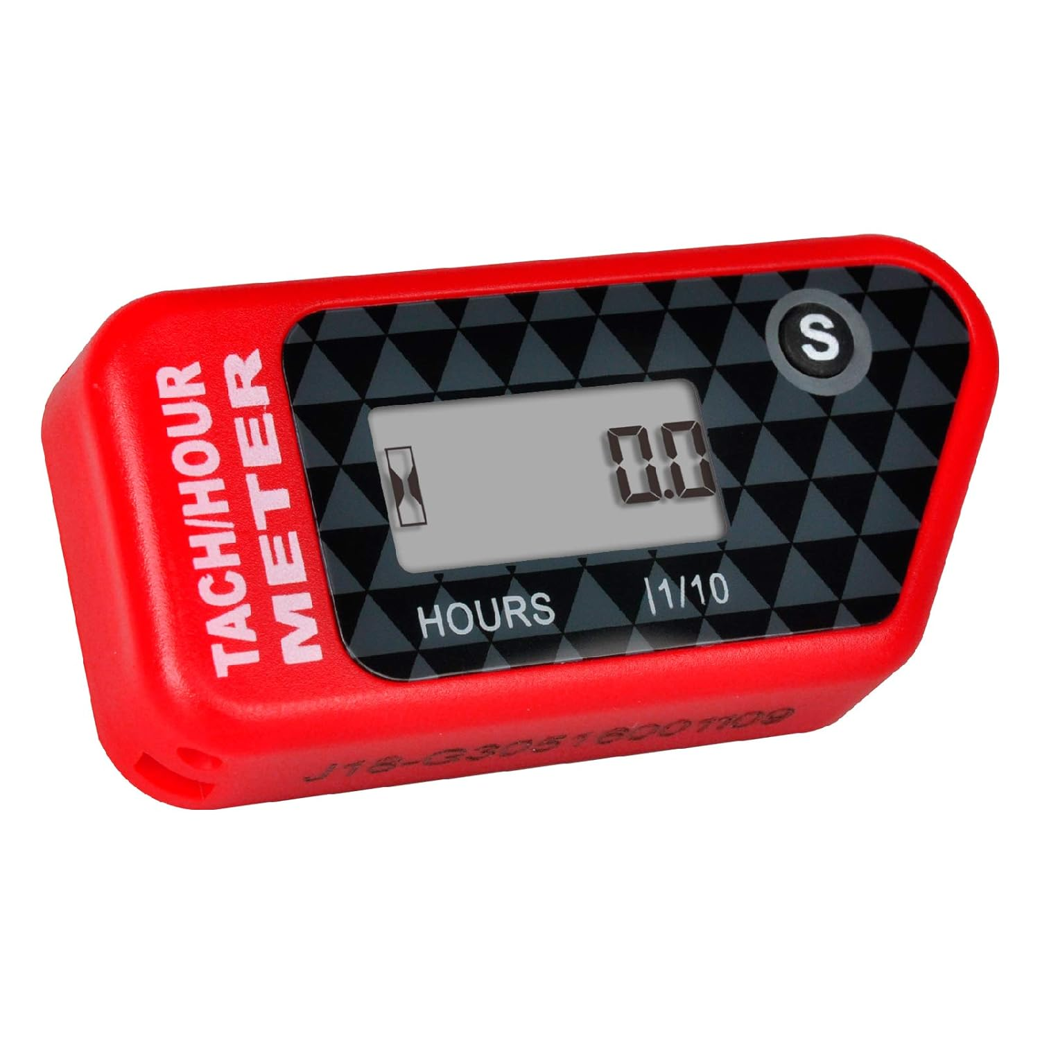 Jayron Digital LCD Tachometer Inductive Tach Hour Meter Display Max RPM Waterproof for Most Gas Engine Marine ATV Generator Lawn Tractor Motorcycle (Black)