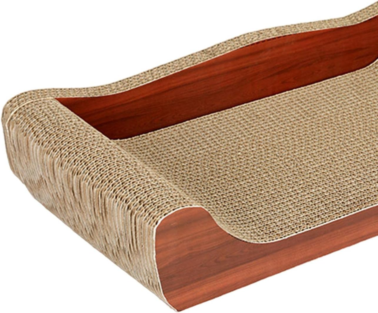 Cat Scratchers Cardboard Cat Scratch Bed Furniture Protector Cat Sofa Extra Large Grinding Claw Lounge Couch for Indoor Cats Kittens Resting, Brown 50Cmx27Cmx9Cm image number 4