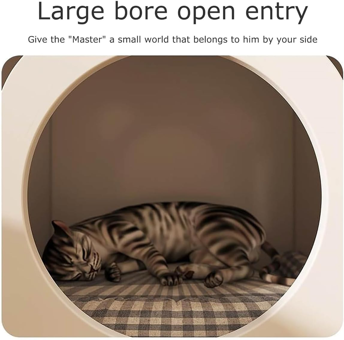 AIMALL Solid Wood Cat Nest Bedside Table &ndash; Multifunctional Small Bedside Cabinet with Cat House, Storage, and Cat Bed, Ideal for Cats and Home Use image number 3