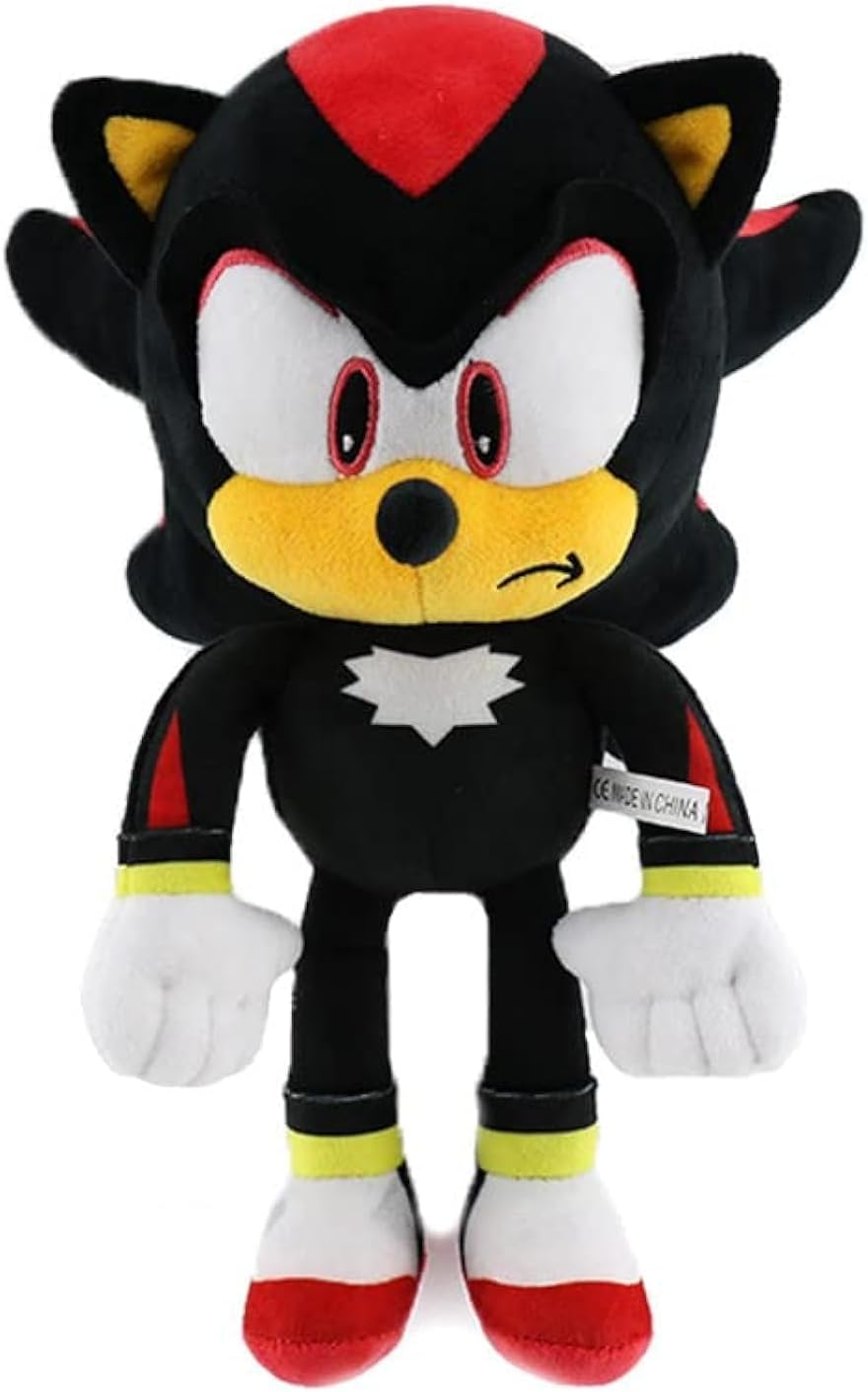 For Sonic 11.8" Plush Toys, for Knuckles Shadow Tails Plush Doll Toys Gifts for Boys and Girls Cartoon Character Plush Children (Shadow)