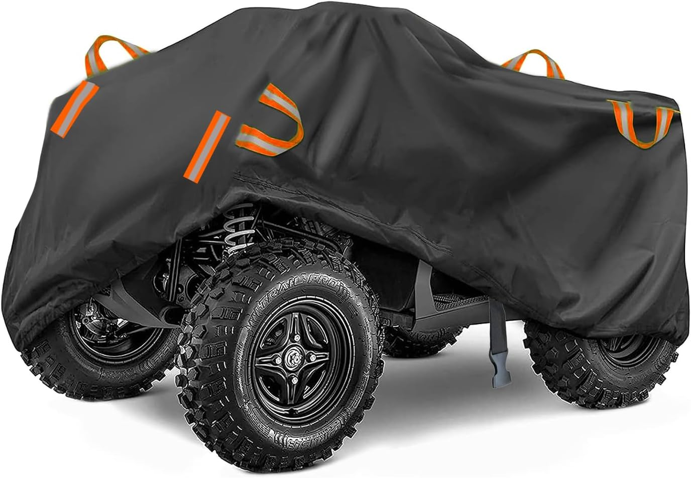 ATV Cover Waterproof, Heavy Duty 4 Wheeler Cover Quad Cover, All Weather Protection Outdoor UV Protection Compatible with Kawasaki, Honda, Polaris, Yamaha (Black, XXL) image number 4