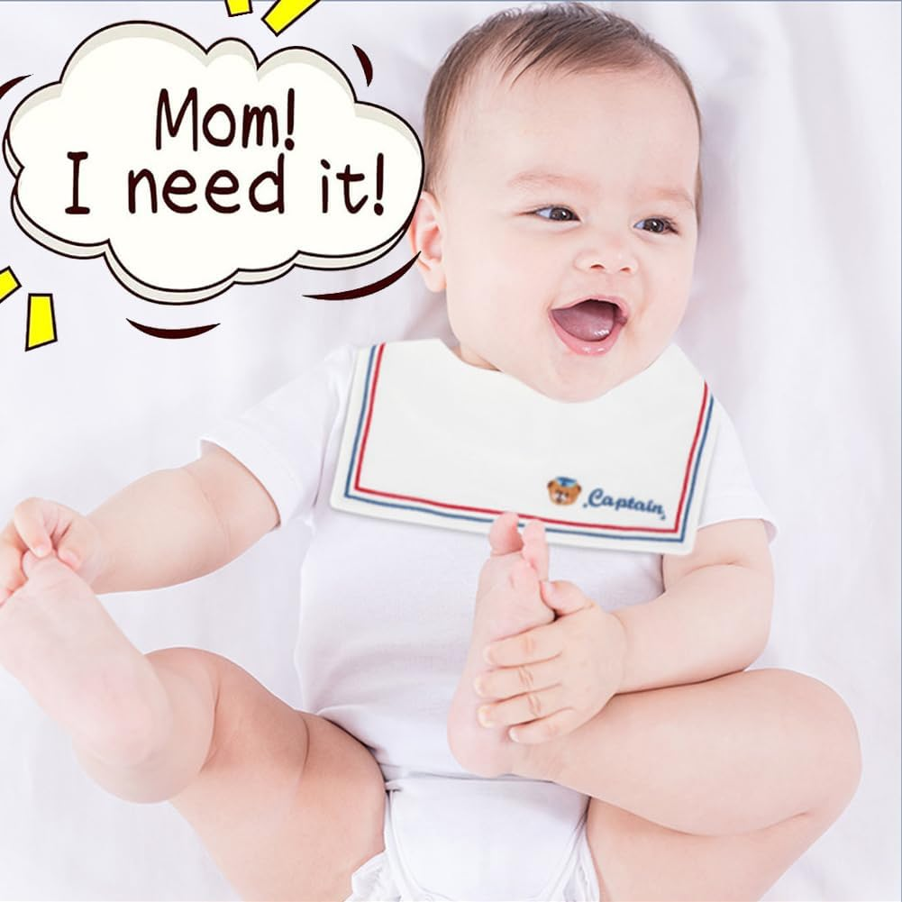 Amersis Sailor Baby Bibs 3 Pack for Baby Boys and Baby Girls