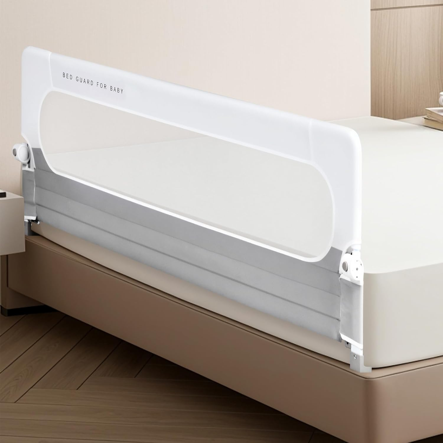 Advwin Foldable Baby Bed Rail for Toddlers Adjustable Kids Safety Guard Swing down Bed Rails, Fit Queen King Size Bed, 200 * 60Cm image number 6