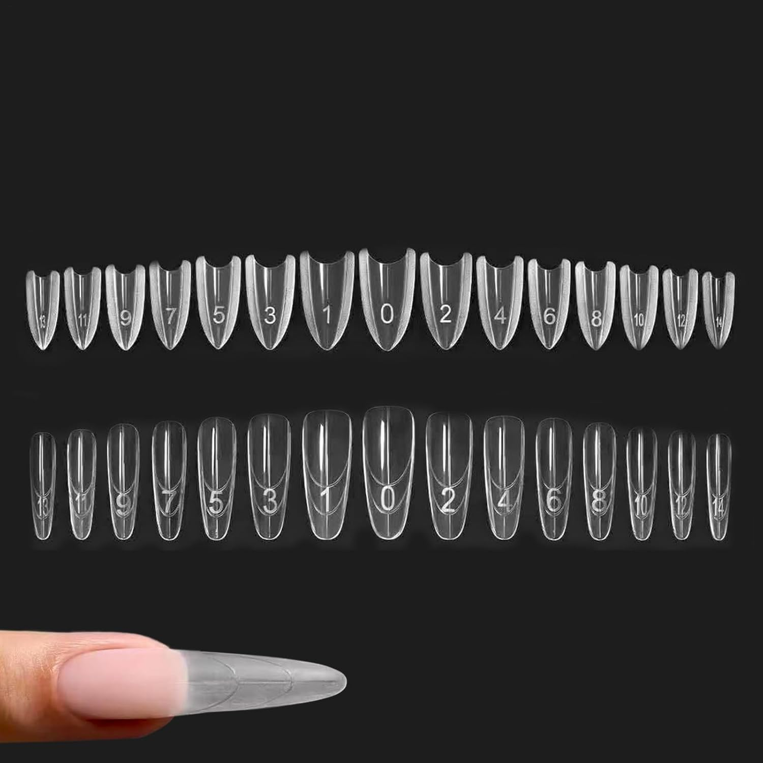 240 Pc Gel Nail Tips Form | Sandwich Duals Nails Forms | Full Cover Nail Form for Gel Builder | French Style Molds Nails Art Extension Forms for Professional Manicure Design