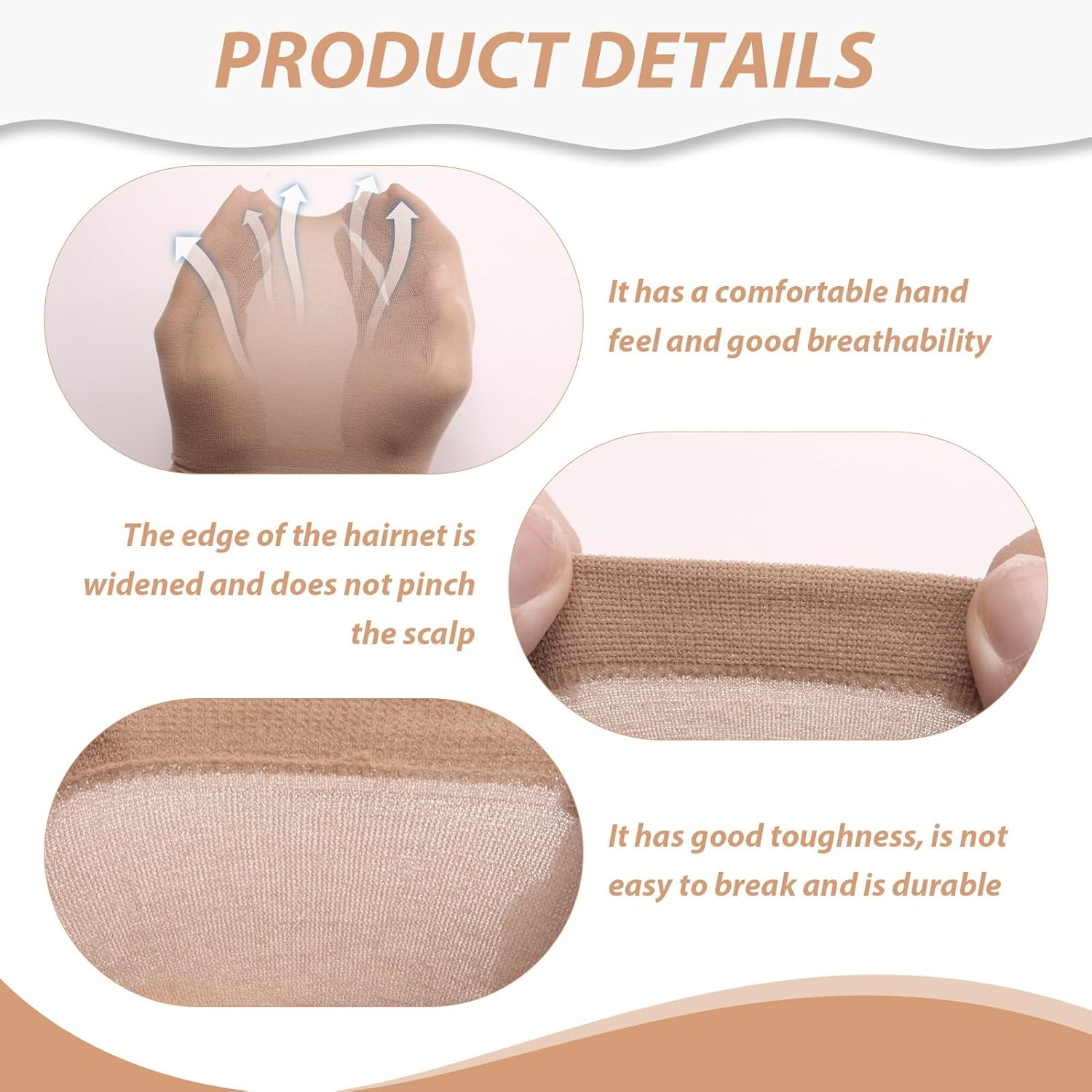 6 Pcs Wig Caps, Bald Caps Elastic Nylon Stocking Net for Women Wigs, Lace Front Hair and Fashion Hair Accessories, Fun Hair Accessories, Makeup & Performance Accessorie (Brown)