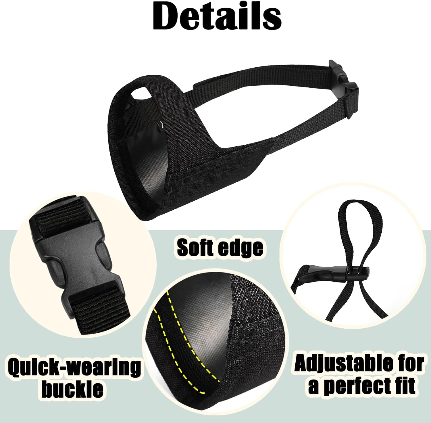 Mayerzon Short Snout Dog Muzzle for Small Medium Large Dog, Soft Muzzle for Chihuahua Shih Tzu American Bulldog for Grooming, Sturdy Oxford Mouth Guard anti Biting Chewing image number 2