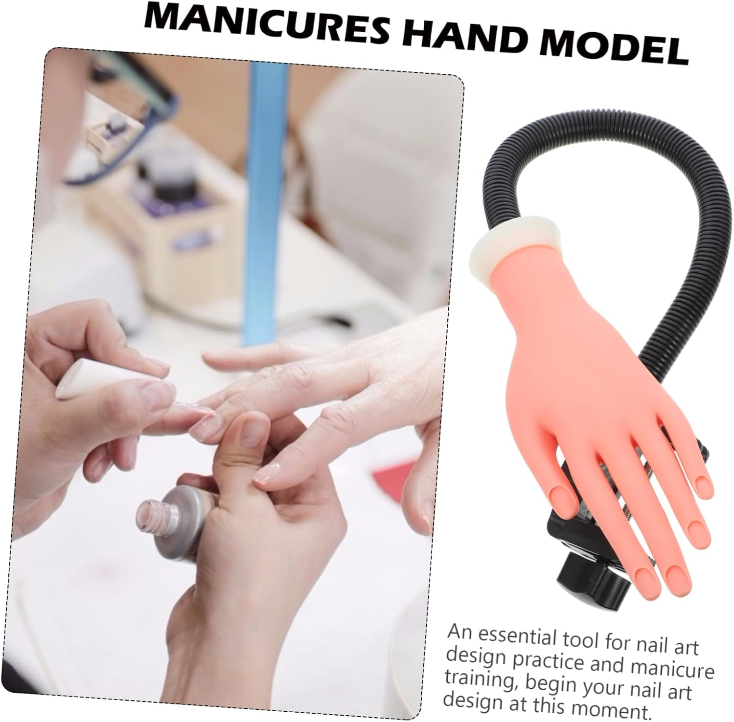 Vaguelly 100Pcs Practice Hand Model for Nail Art Silicone Prosthetic Hand Nail Tips image number 3