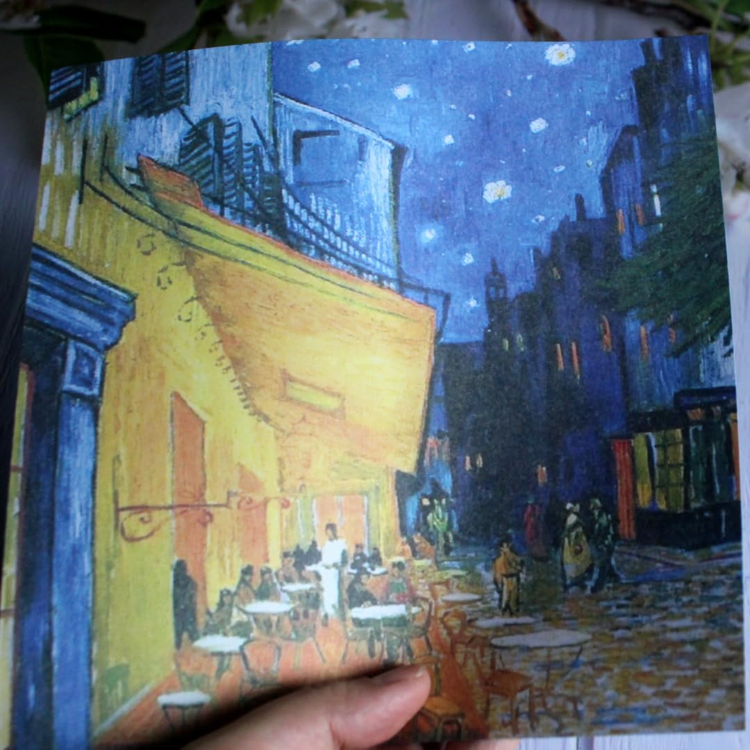 60 Sheets Origami Paper 20Cm X 20 Cm Double Sided Patterned Van Gogh Oil Painting Art Supplies Decorative Paper for DIY Scrapbooking Paper Pads Decoupage Hand Craft