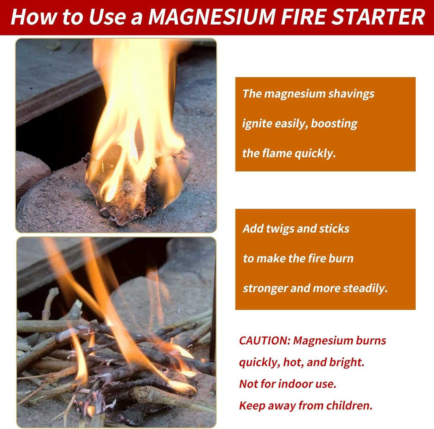 99.99％ Magnesium Metal Rod, High Purity Mg Bar for Fire Starter, Survival Emergency, Sparks Accessory for Outdoor Travel Camping Hiking 3.5" Long X 0.63" Diameter (900Mm X 16Mm) image number 1