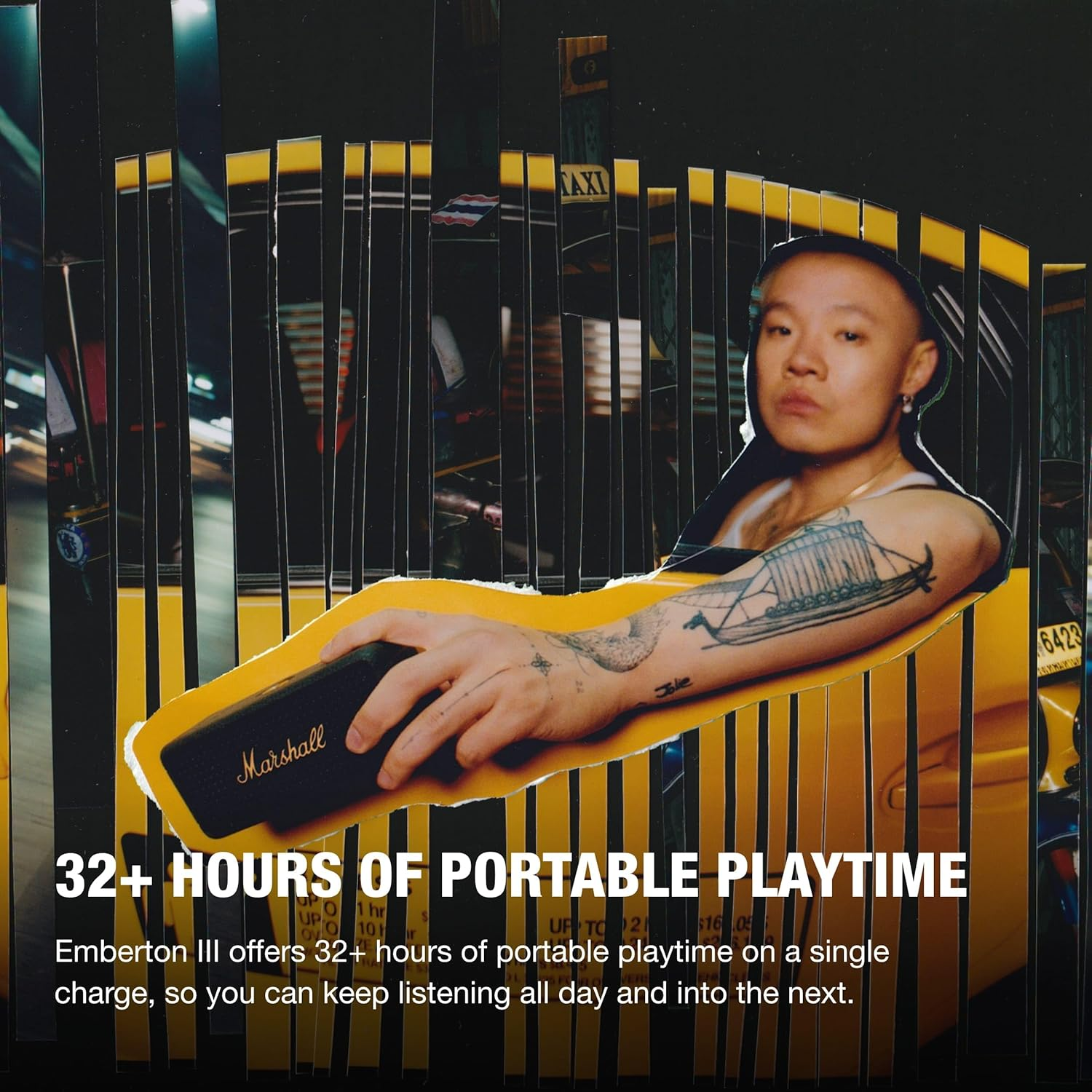 Marshall Emberton III Portable Bluetooth Speakers, Wireless, IP67 Rating Dust & Water Resistant, 32+ Hours Playtime, Quick Charge - Black & Brass image number 1