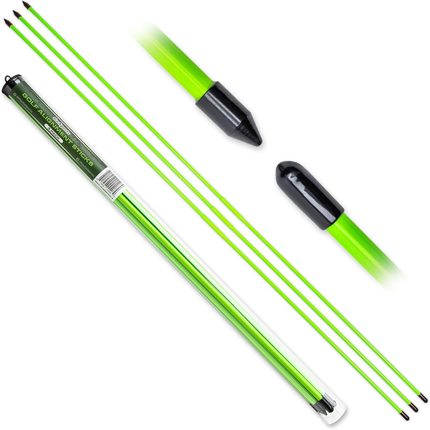 Gosports Golf Alignment Training Sticks 3 Pack - 48 Inch Golf Alignment Aid Practice Rods image number 4