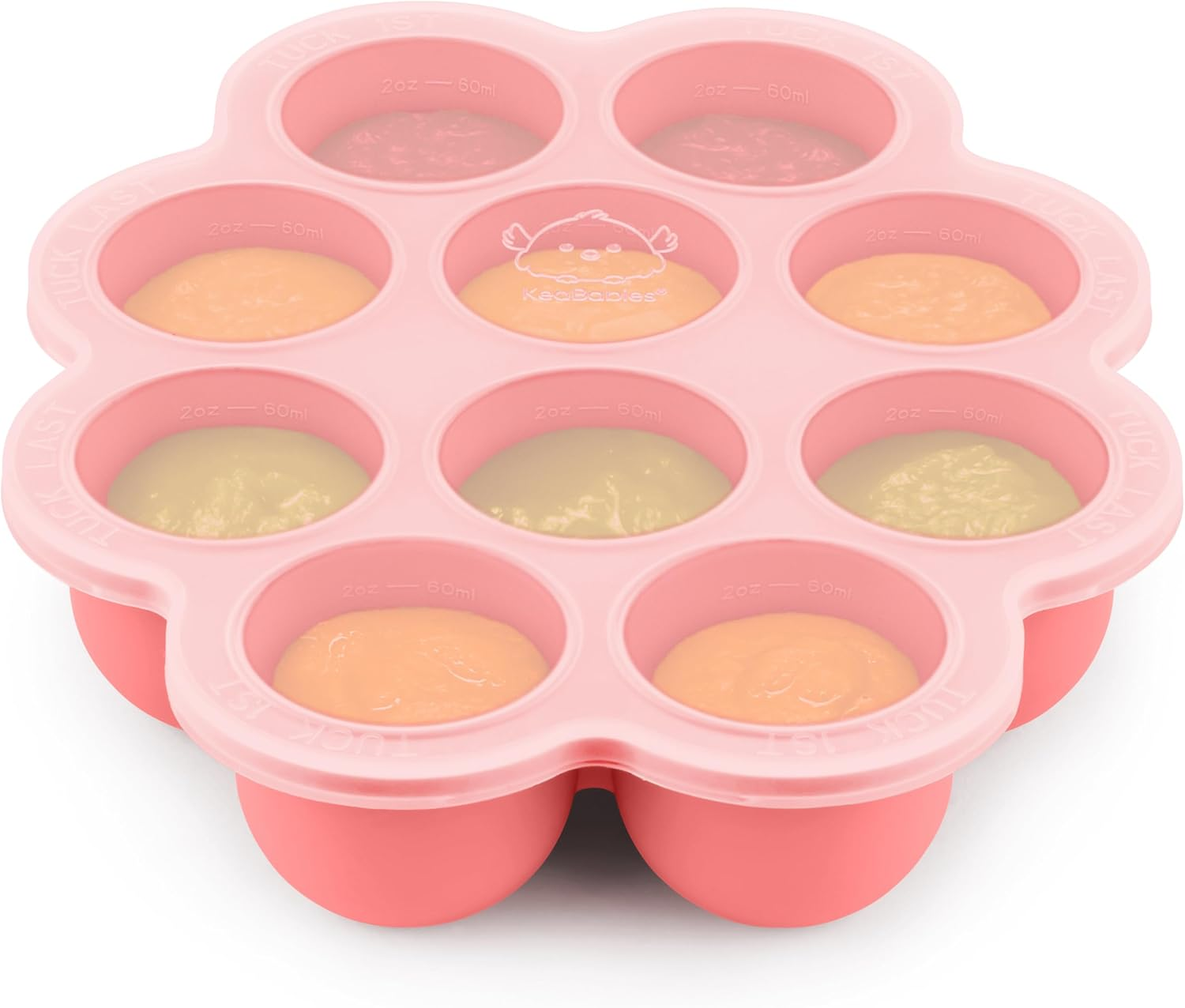 60Ml X 10 Pods Silicone Baby Food Freezer Tray with Clip-On Lid - Baby Food Storage Containers - Baby Food Tray, Baby Freezer Food Storage, Bpa-Free Puree Freezer Tray (Alpine Green)