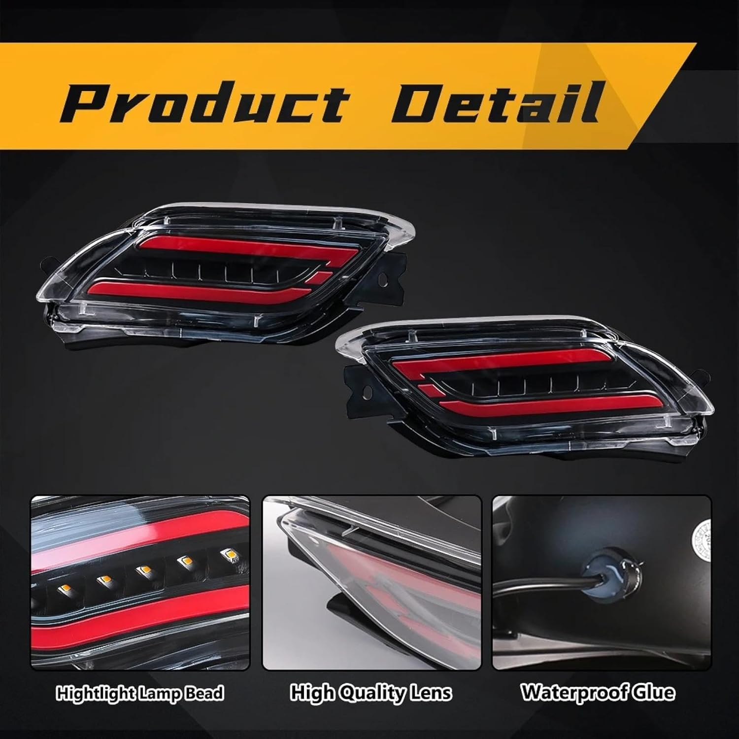 Car Fog Lights LED Rear Bumper Reflector Light for Vios 2008 2009 2010 2011 2012 2013 Start-Up Animation Lamps 12V