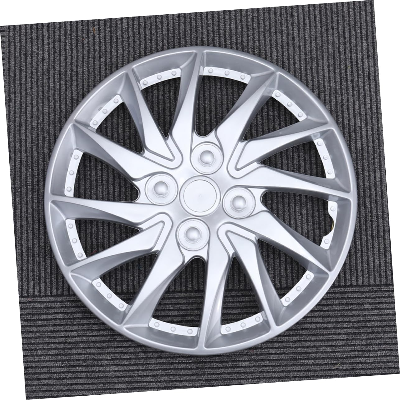 PRETYZOOM 2Pcs 14 Inch Silver Decorative Wheel Hub Caps Cover Set for Car Wheels Automotive Rim Accessories Replacement image number 5