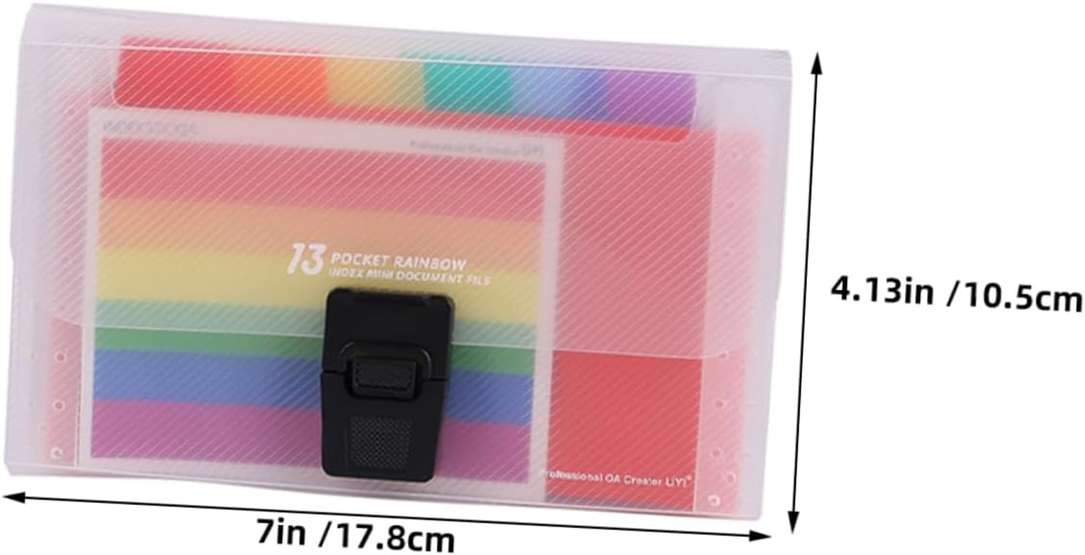 CLISPEED 3Pcs Accordion File Storage Bag Expanding Folder Plastic Document Holder for Receipts Office Stationery image number 1