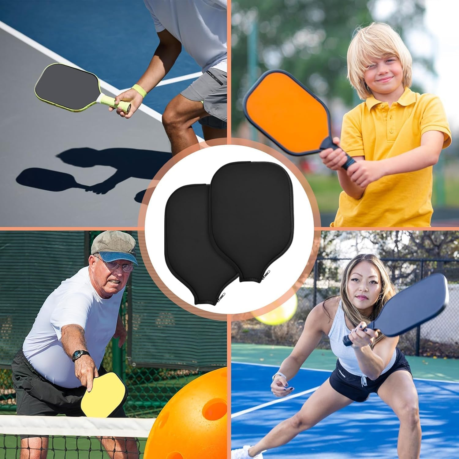 2Pcs Pickleball Paddle Covers 8.6 X 12.2 Inch - Waterproof Pickleball Racket Sleeve for Protection & Storage, Lightweight Paddle Cover for Pickleball Accessories image number 2