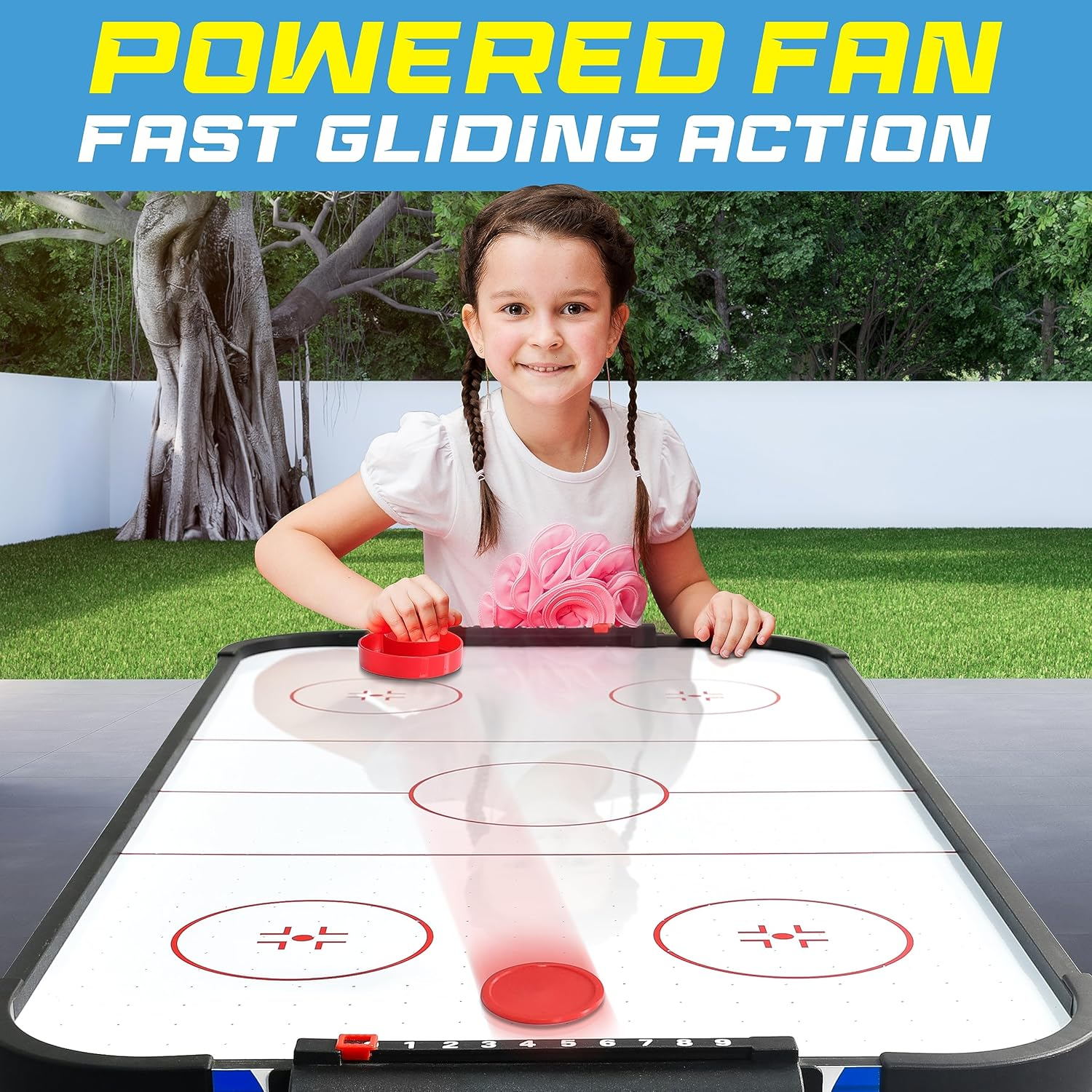 Serenelife Air Hockey Game Table 4.10Ft with Strong Motor, Digital LED Scoreboard, Puck Dispenser & Complete Accessories image number 5