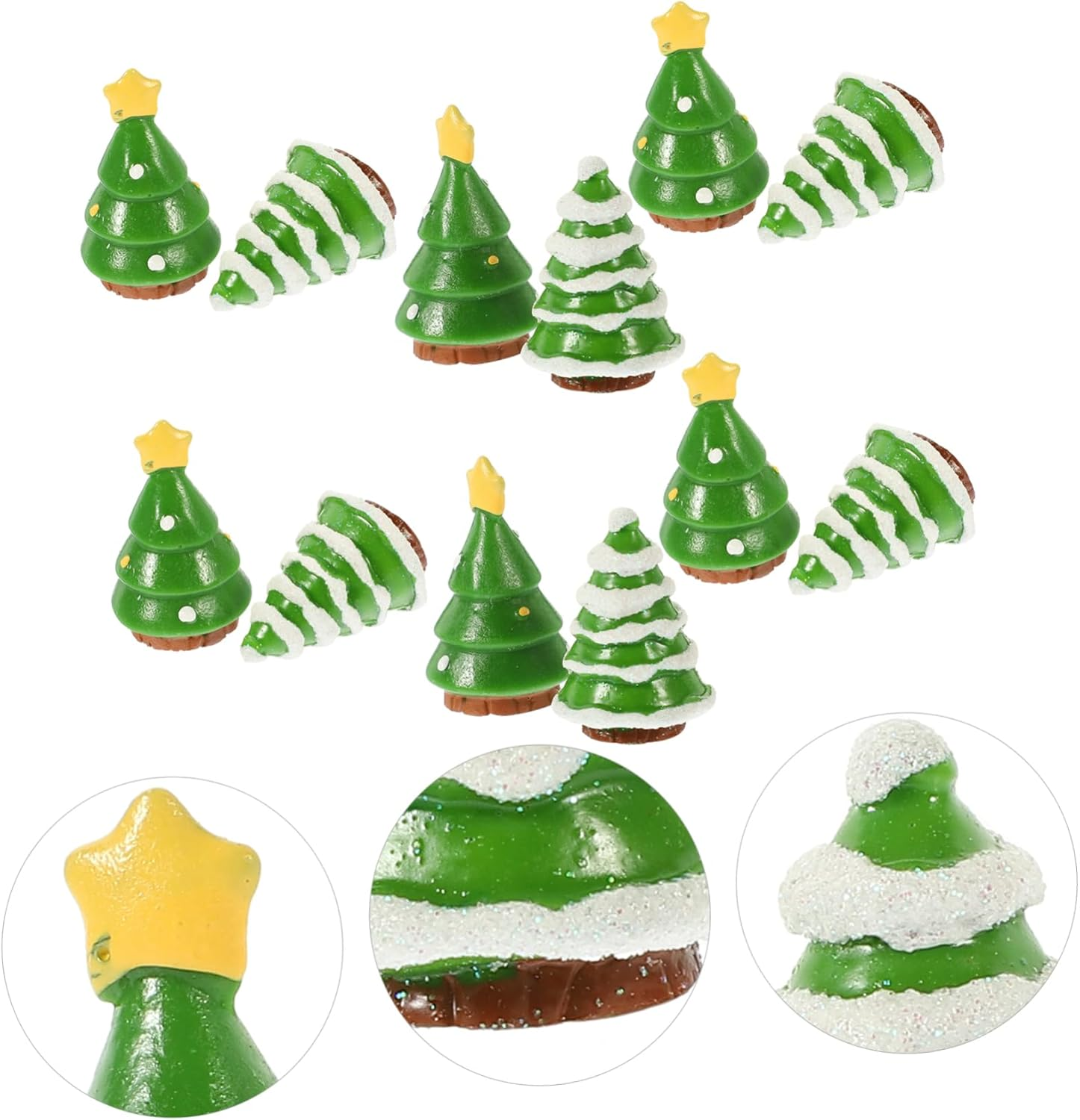 GARVALON 12Pcs Mini Xmas Tree Ornaments Santa Claus Snowman Christmas Decorations Desktop Tree Decor Xmas Ornament image number 5