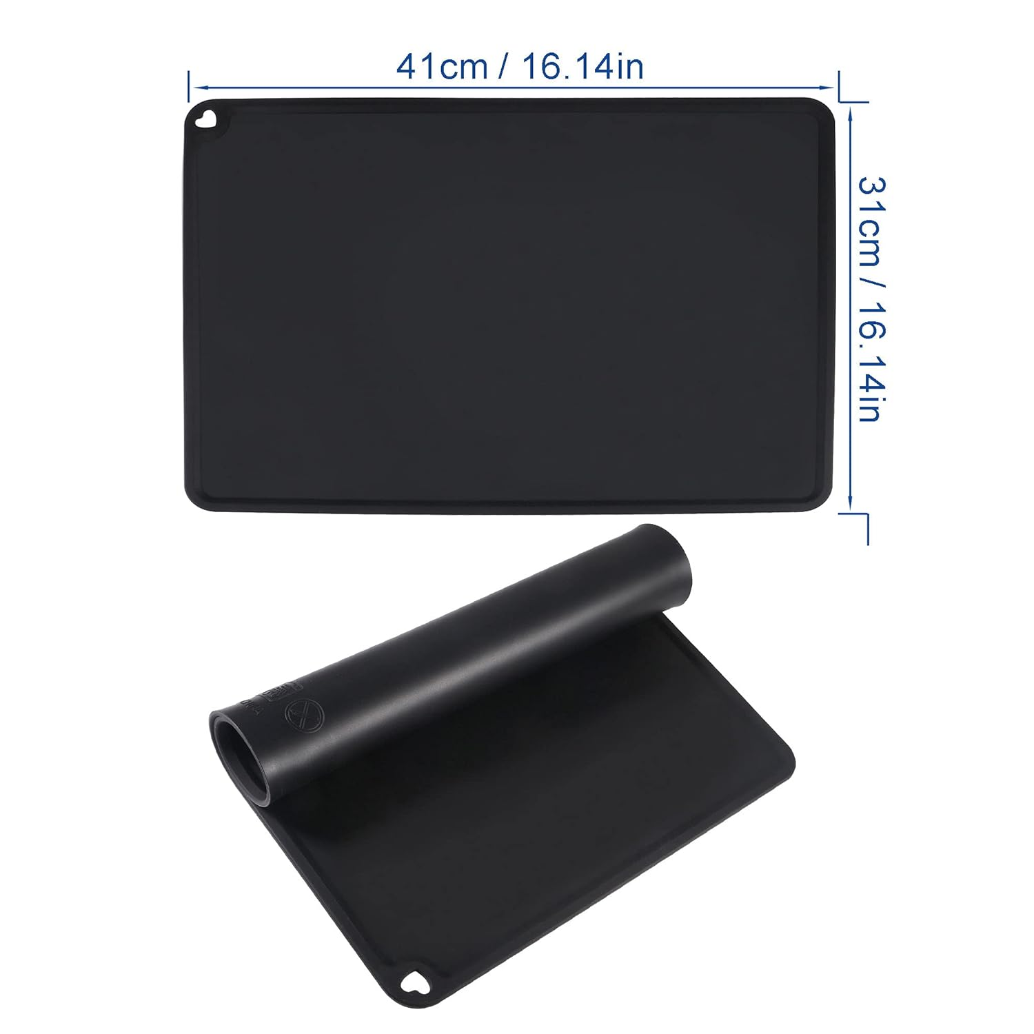 ALAMSCN Silicone Slap Mat Protective Pad 16X12 Inch for DLP SLA LCD 3D Printer Accessories Resin Glue Clean 3D Drawing Heat Insulation Waterproof Pet Bowl Feeding Mats + Cleaning Tool Scraper (Black) image number 4