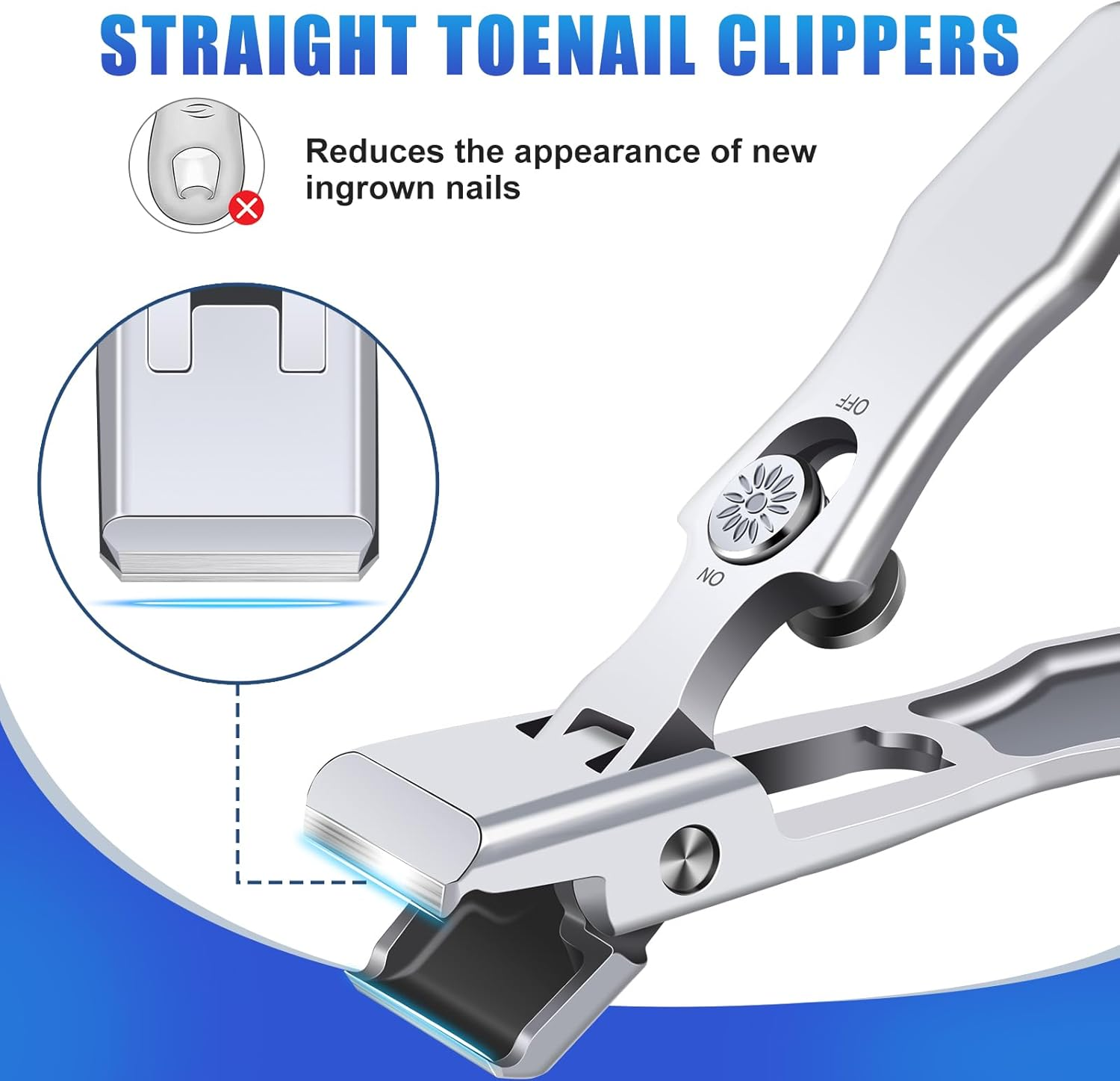 German Nail Clippers for Men Thick Nails,Upgrade Straight Toenail Clippers for Seniors with Wide Opening,Large Heavy Duty No Splash Ingrown Fingernail Clipper Nail Cutter with Catcher image number 6
